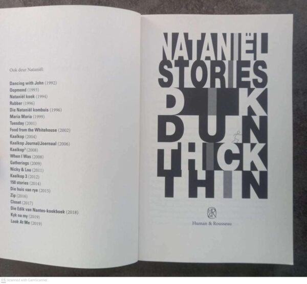 Dik Dun Thick Thin — Nataniël secondhand book