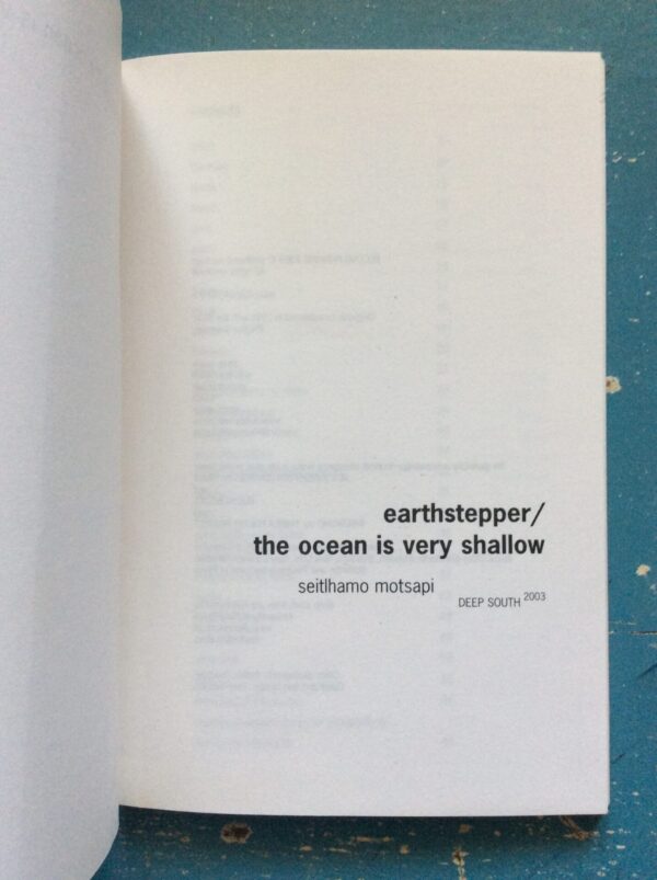 earthstepper/the ocean is very shallow – Seitlhamo Motsapi secondhand book