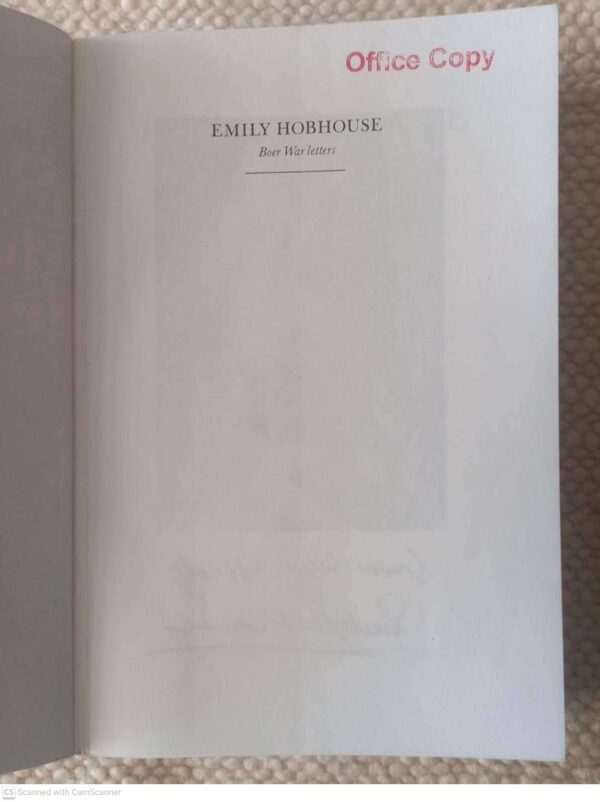 Emily Hobhouse: Boer War Letters — Rykie Van Reenen secondhand book