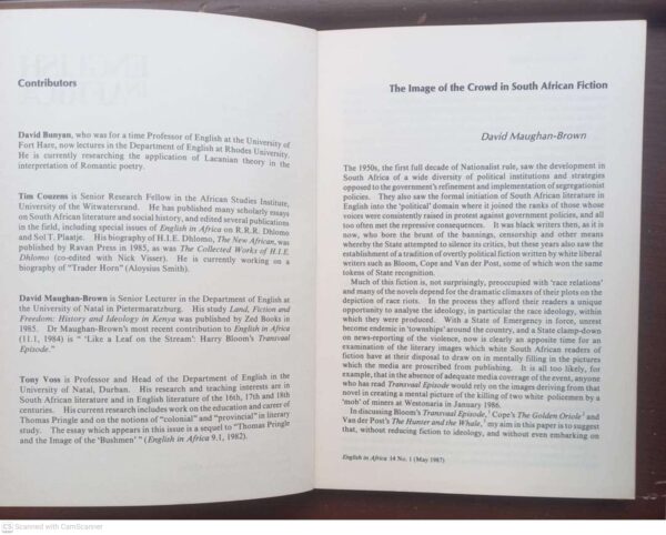 English In Africa, Volume 14, Number 1, May 1987 secondhand book