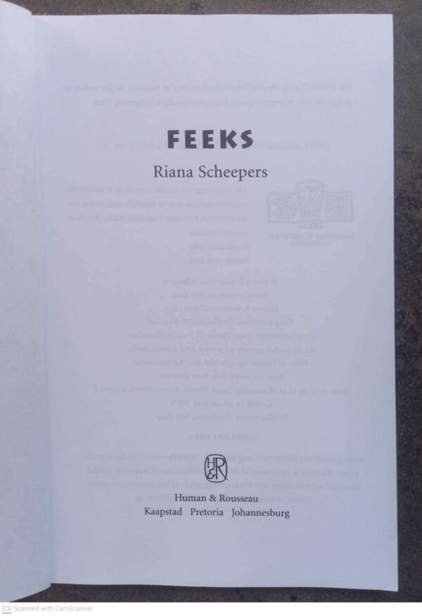 Feeks – Riana Scheepers **GETEKEN** secondhand book