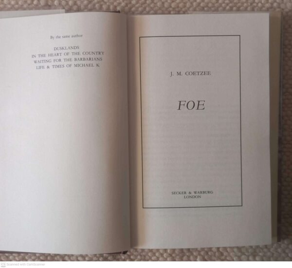 Foe – J. M. Coetzee secondhand book