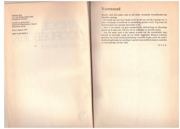 Handige Woordeboek: Afrikaans-Engels / Engels-Afrikaans — M. S. B. Kritzinger secondhand book