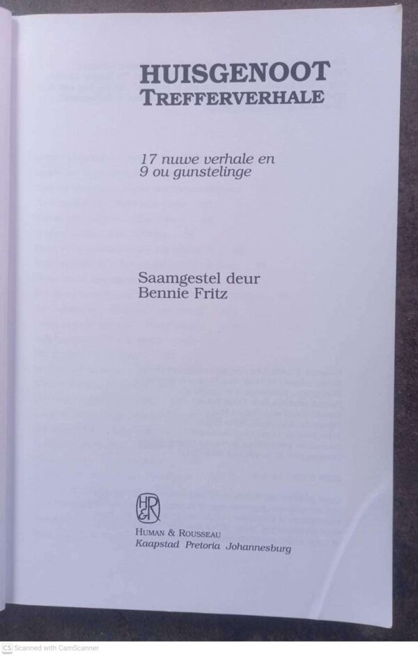 Huisgenoot Trefferverhale — Bennie Fritz secondhand book