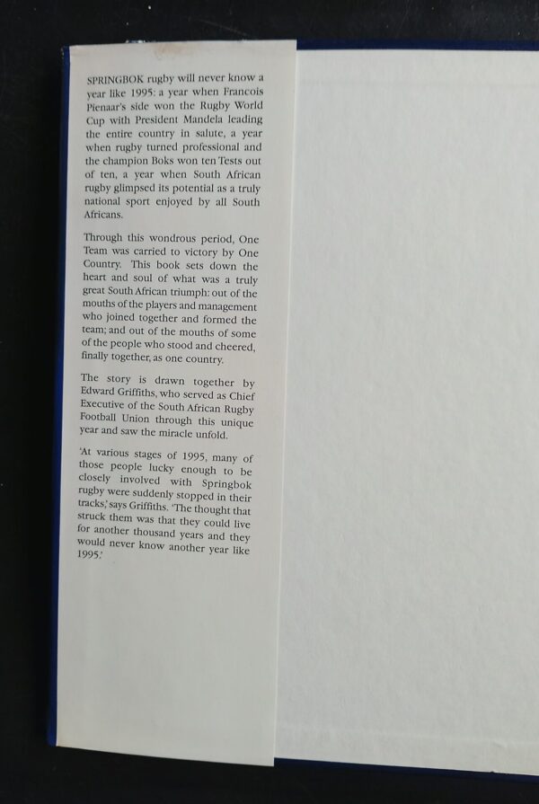 One Team One Country: The Greatest Year Of Springbok Rugby – Edward Griffiths secondhand book