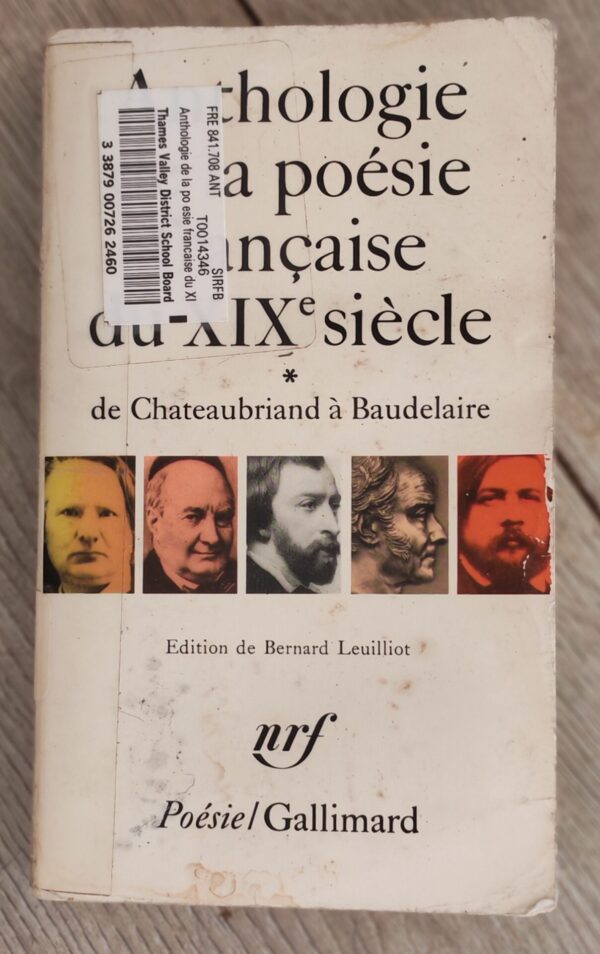 Anthologie De La Poésie Française Du XIXe Siècle – Various (French) secondhand book