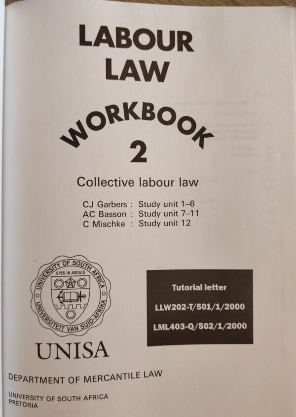 IMG_20260327_163839_edit_29062932880890 Labour Law: Workbook 2 – C. J. Garners Et Al. secondhand book