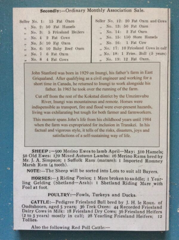 Inungi - Back Cover Inungi – John Stanford secondhand book