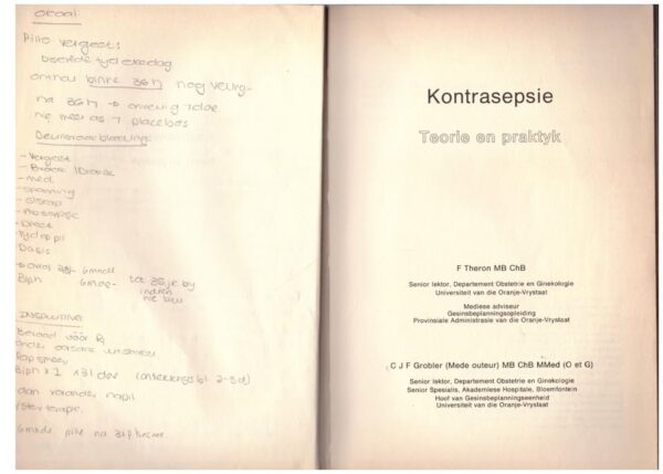 Kontrasepsie4 Kontrasepsie: Teorie En Praktyk — F. Theron, C.J.F. Grobler secondhand book