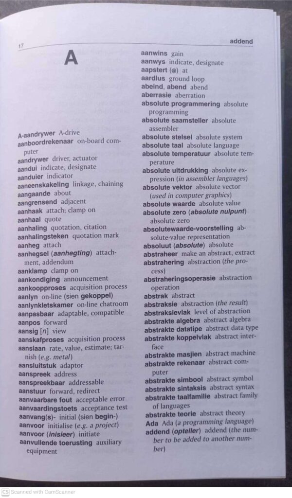 Kuberwoordeboek / Cyber Dictionary – HC Viljoen secondhand book