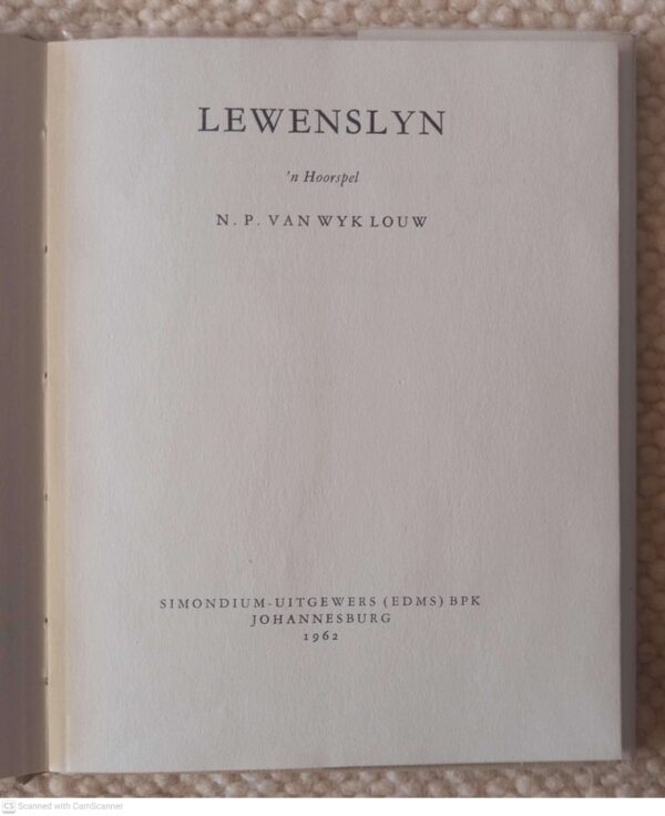 Lewenslyn4 Lewenslyn: ‘n Hoorspel – N. P. Van Wyk Louw secondhand book