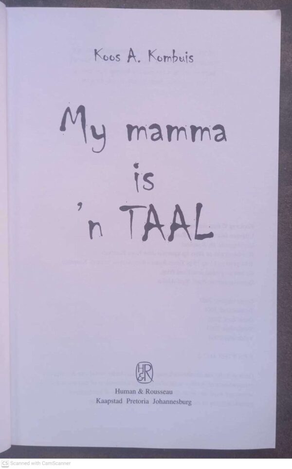 My Mamma Is ‘n Taal — Koos A. Kombuis secondhand book