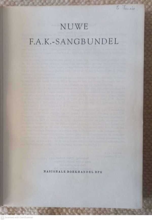 Nuwe FAK-Sangbundel – Federasie Van Afrikaanse Kultuurvereniginge secondhand book