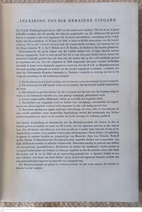 Nuwe FAK-Sangbundel – Federasie Van Afrikaanse Kultuurvereniginge secondhand book