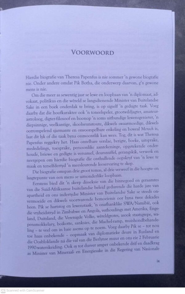 Pik Botha En Sy Tyd — Theresa Papenfus secondhand book