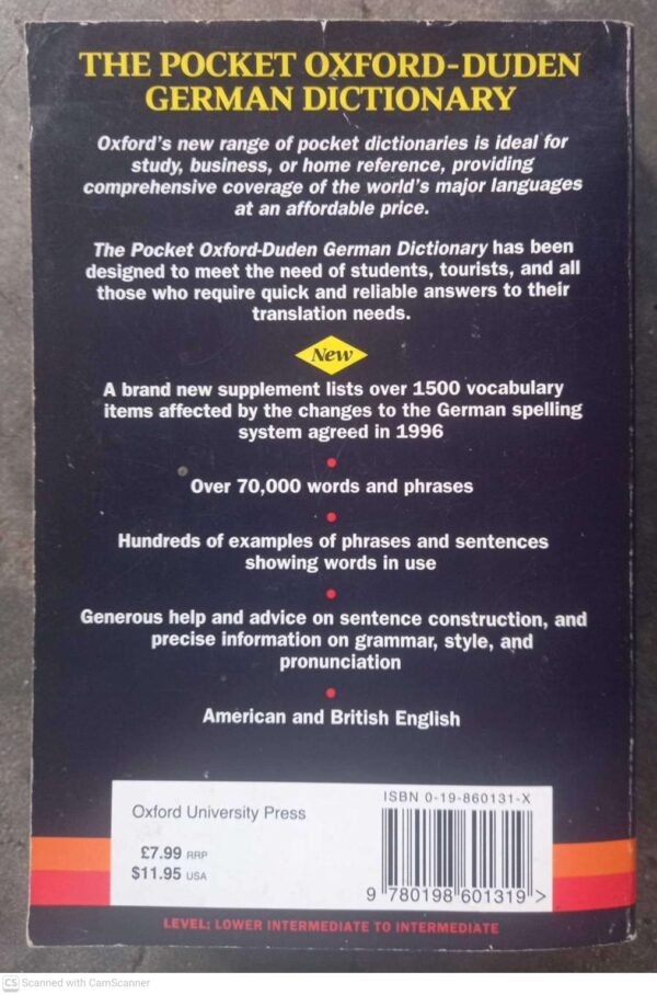Pocket Oxford-Duden German Dictionary2 The Pocket Oxford-Duden German Dictionary secondhand book