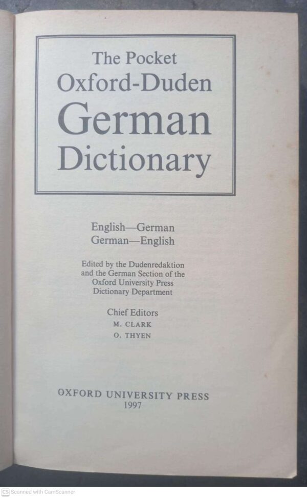 Pocket Oxford-Duden German Dictionary3 The Pocket Oxford-Duden German Dictionary secondhand book