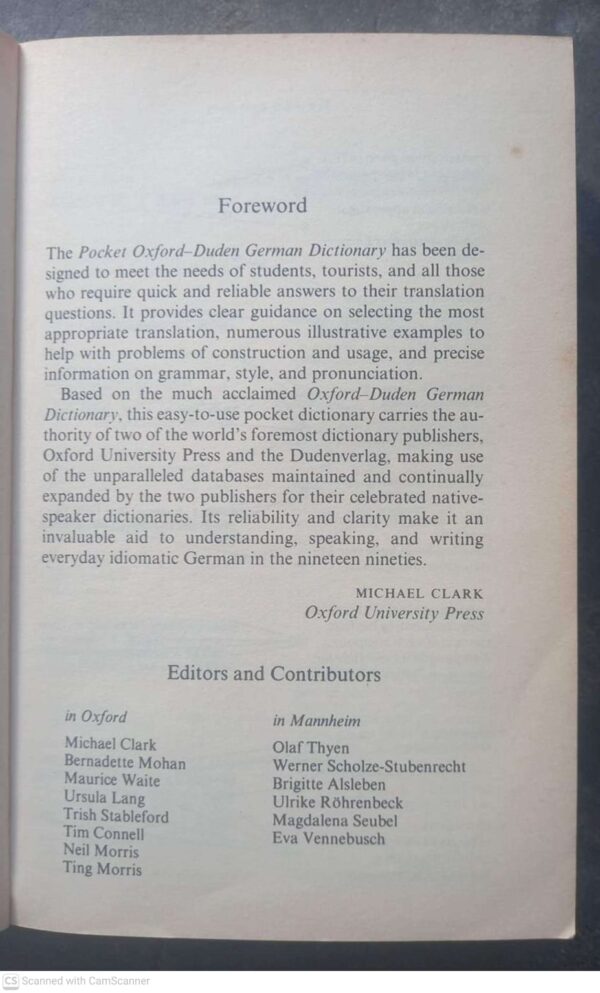 Pocket Oxford-Duden German Dictionary4 The Pocket Oxford-Duden German Dictionary secondhand book
