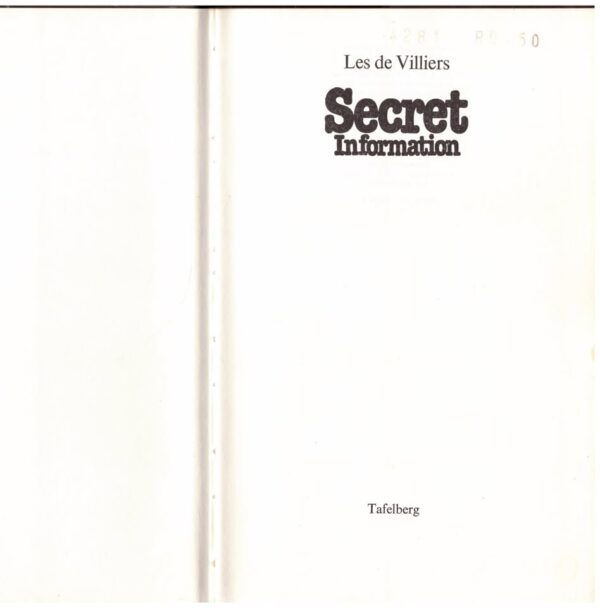 Secret Information5 Secret Information — Les De Villiers secondhand book