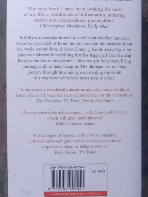 A Short History Of Nearly Everything — Bill Bryson secondhand book