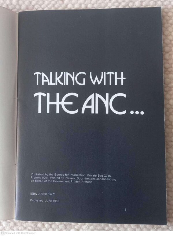 Talking With The ANC secondhand book