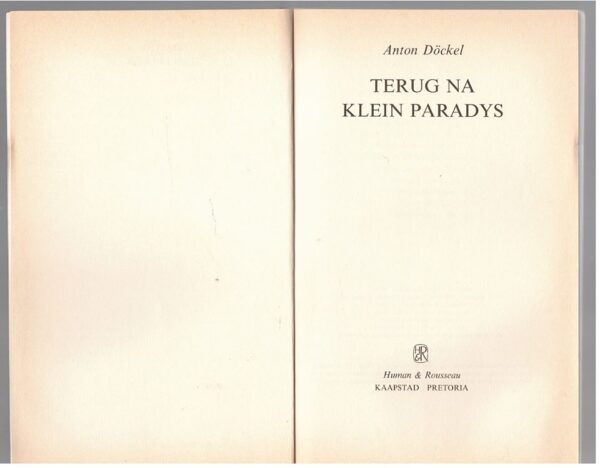 Terug Na Klein Paradys — Anton Döckel secondhand book