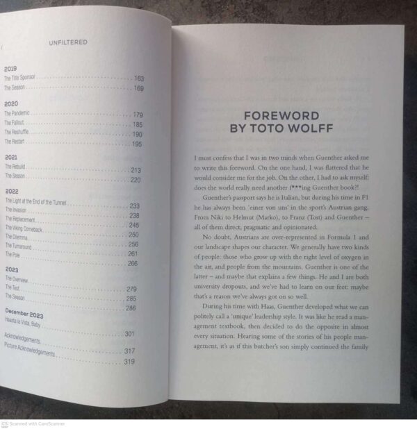 Unfiltered5 Unfiltered: My Incredible Decade In Formula 1 — Guenther Steiner secondhand book