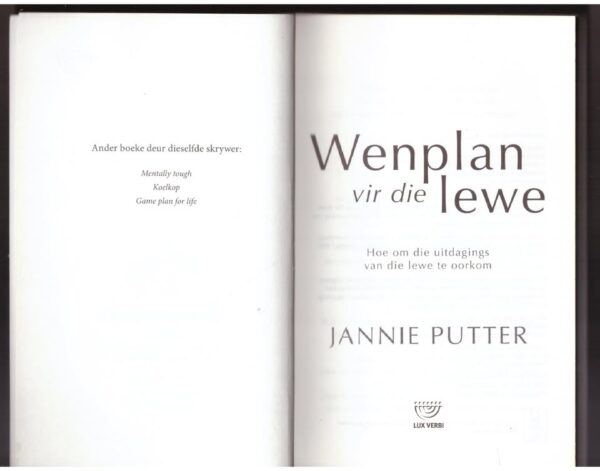 Wenplan Vir Die Lewe — Jannie Putter secondhand book