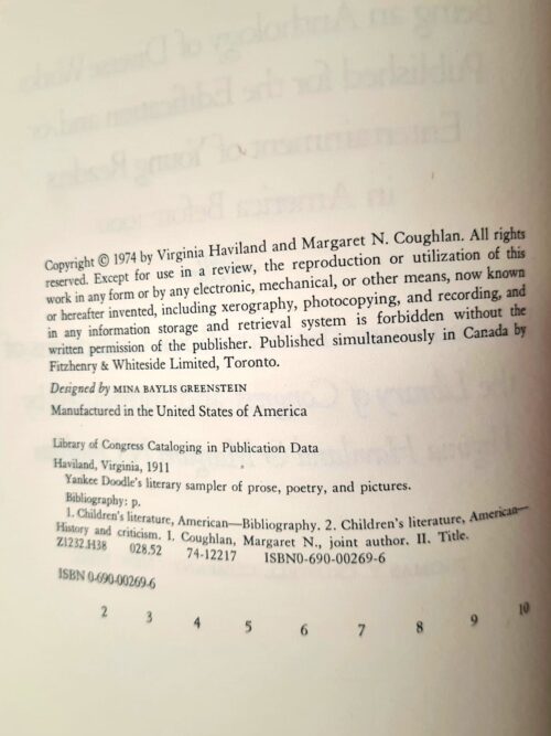 Yankee Doodle’s Literary Sampler Of Prose, Poetry & Pictures – Virginia Haviland secondhand book