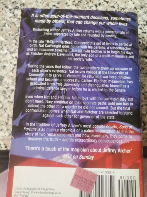 Sons Of fortune – Jeffrey Archer secondhand book