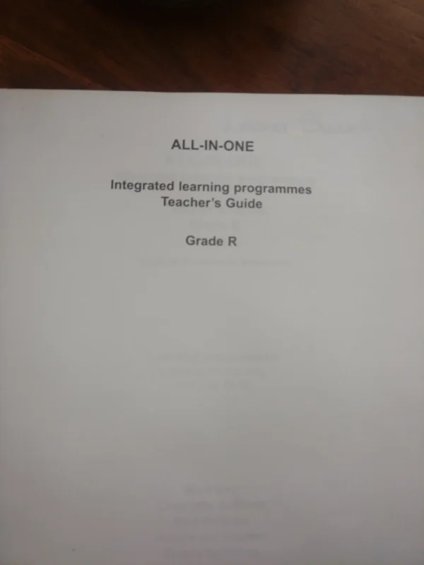 All-In-One: Integrated Learning Programmes Teacher’s Guide Grade R — Mart Meij Et Al. secondhand book