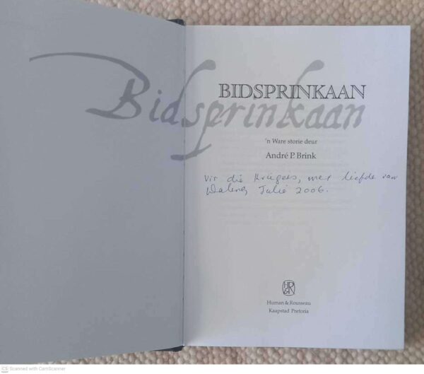 Bidsprinkaan5 Bidsprinkaan: ‘n Ware Storie — André P. Brink secondhand book