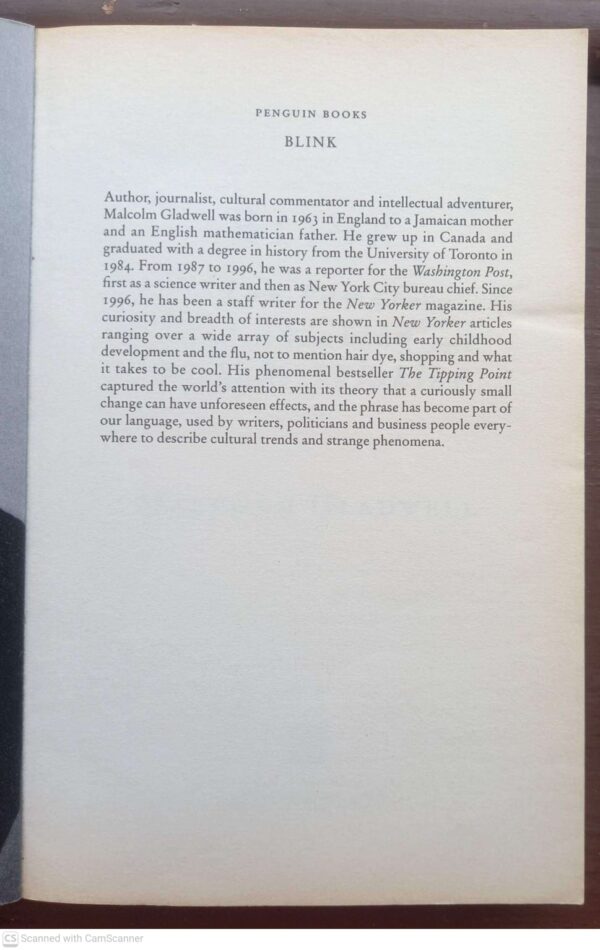 Blink: The Power Of Thinking Without Thinking — Malcolm Gladwell secondhand book