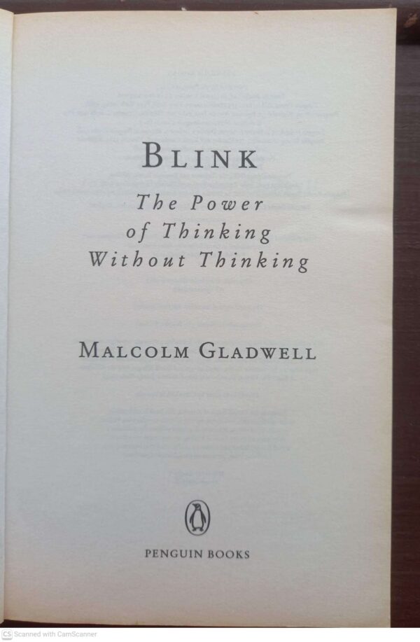 Blink: The Power Of Thinking Without Thinking — Malcolm Gladwell secondhand book