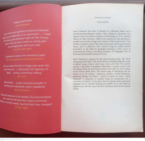 Collapse: How Societies Choose To Fail Or Survive — Jared Diamond secondhand book