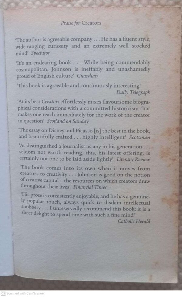 Creators: From Chaucer To Walt Disney — Paul Johnson secondhand book