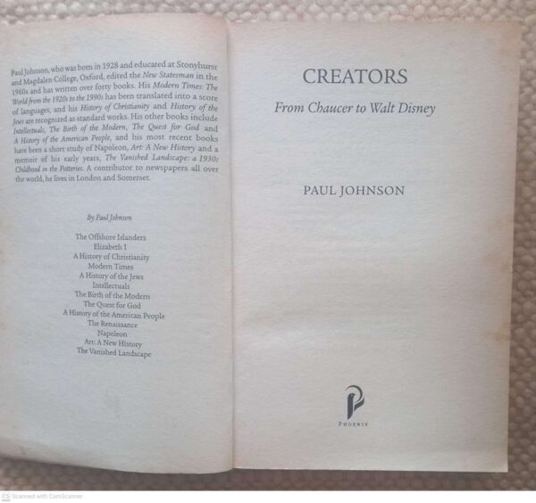 Creators: From Chaucer To Walt Disney — Paul Johnson secondhand book