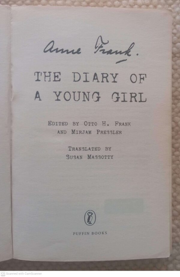 The Diary Of A Young Girl — Anne Frank secondhand book