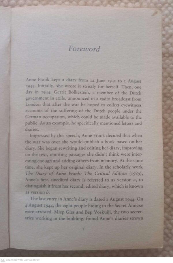 The Diary Of A Young Girl — Anne Frank secondhand book