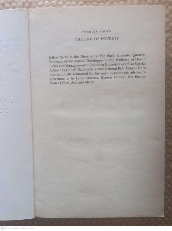 The End Of Poverty: How We Can Make It Happen In Our Lifetime — Jeffrey Sachs secondhand book