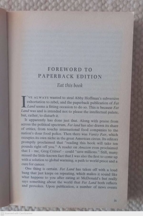 Fat Land: How Americans Became The Fattest People In The World — Greg Critser secondhand book