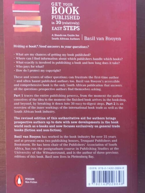 Get Your Book Published In 30 (Relatively) Easy Steps — Basil Van Rooyen secondhand book