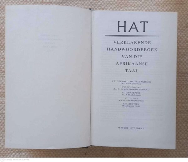 HAT: Verklarende Handwoordeboek Van Die Afrikaanse taal — Odendaal, Schoonees, Swanepoel secondhand book