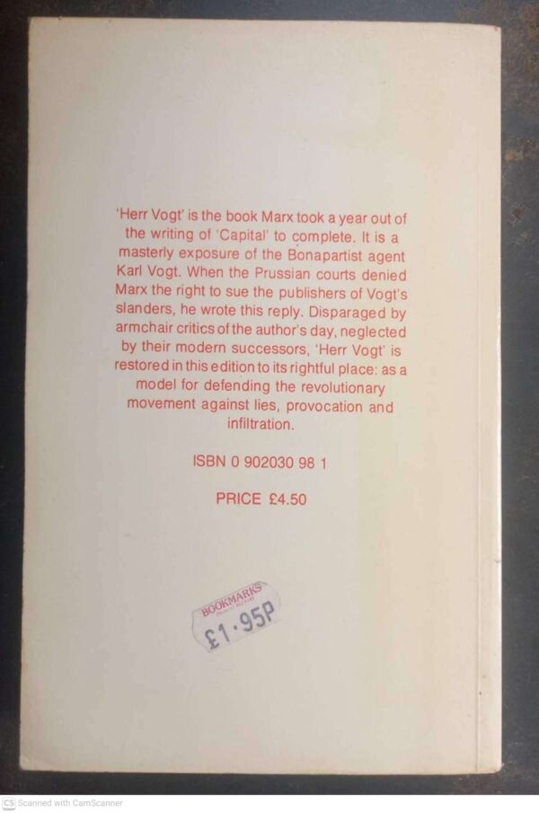 Herr Vogt2 Herr Vogt: A Spy In The Workers’ Movement — Karl Marx secondhand book