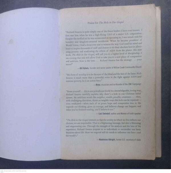 Hole in Our Gospel3 The Hole In Our Gospel — Richard Stearns secondhand book