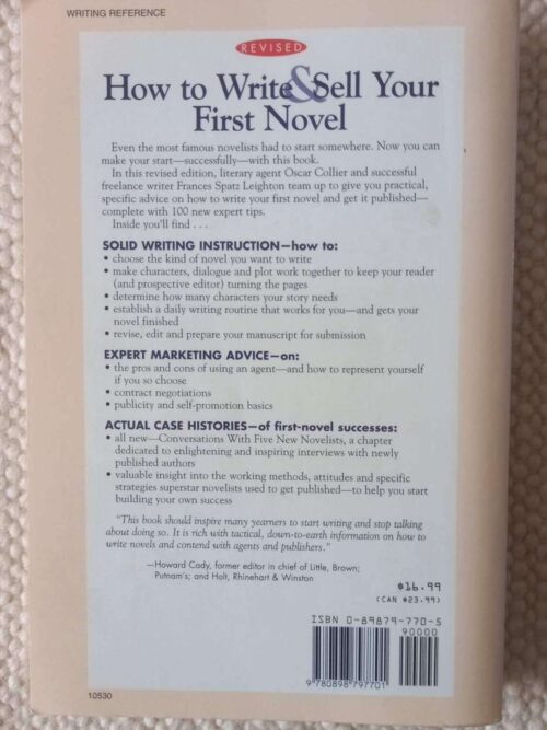 How To Write And Sell Your First Novel — Oscar Collier, Frances Spatz Leighton secondhand book
