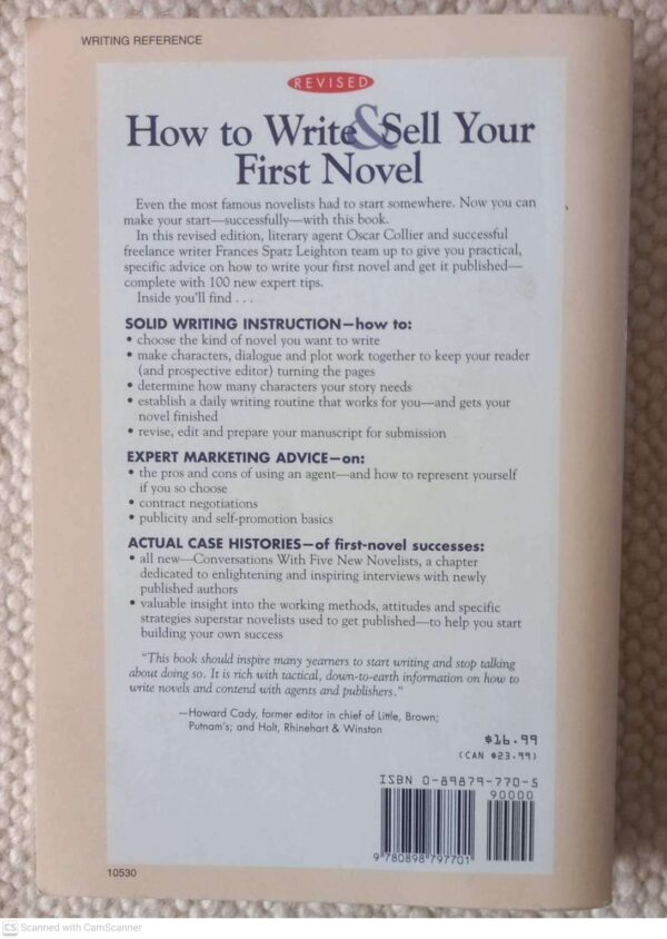 How To Write And Sell Your First Novel — Oscar Collier, Frances Spatz Leighton secondhand book