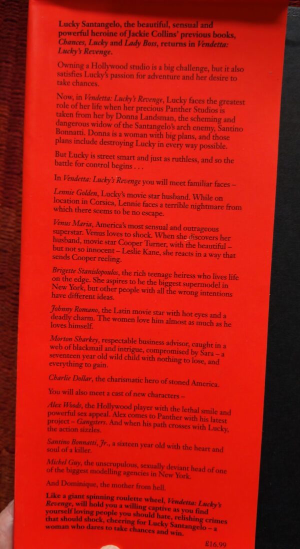 Vendetta: Lucky’s Revenge – Jackie Collins secondhand book