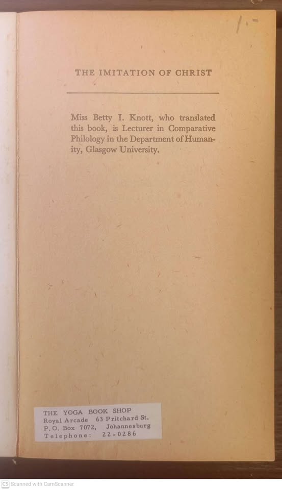 The Imitation Of Christ – Thomas à Kempis secondhand book