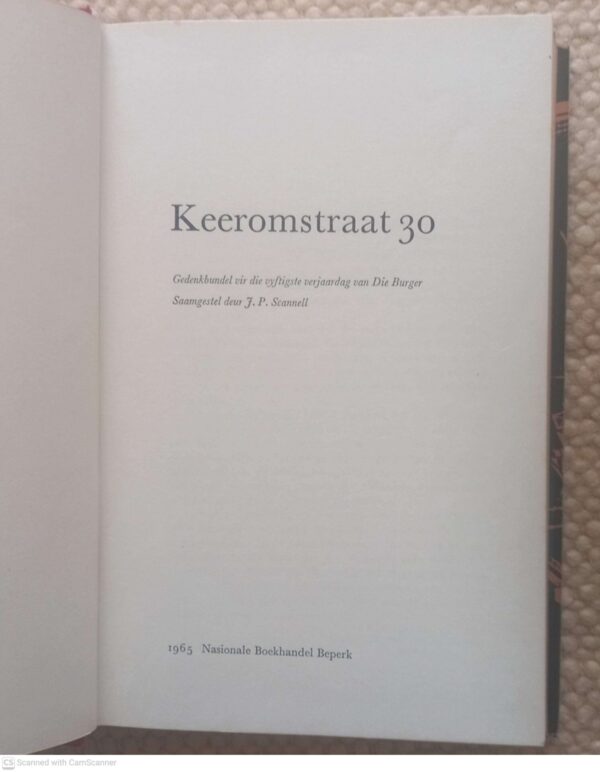 Keeromstraat 30 — J. P. Scannell secondhand book